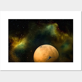 Aproaching Mars Space Station Posters and Art